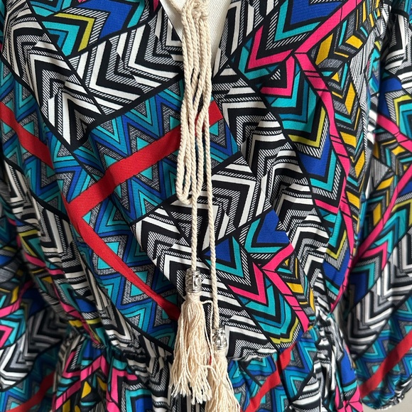 Colorful Geometric Pattern Dress- Large - Picture 2 of 7